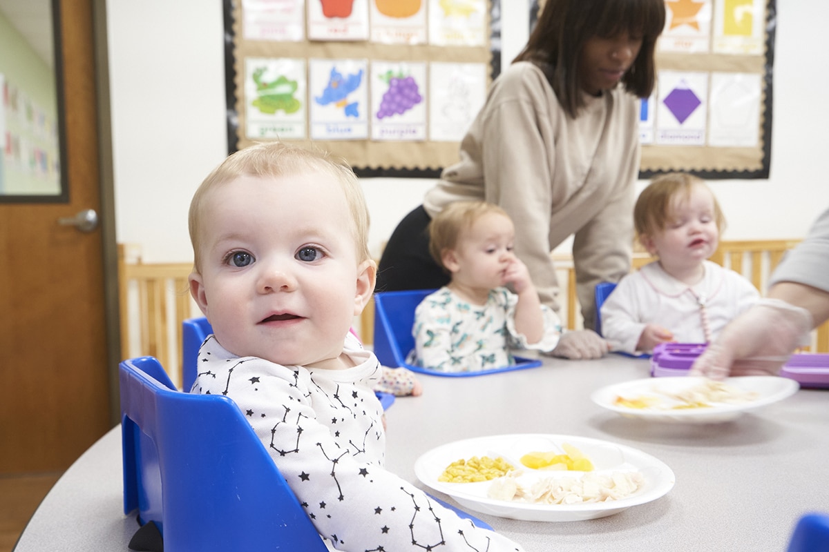 Older Infants Enjoy Healthy Meals Included In Tuition